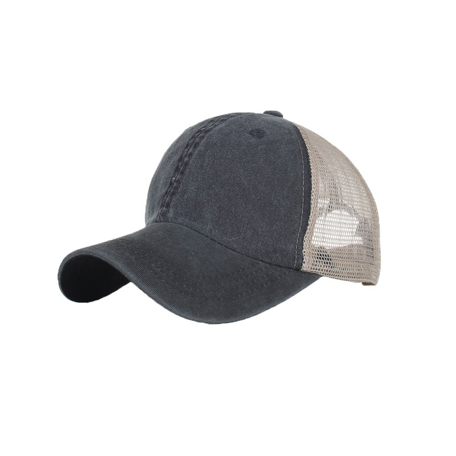 thumbnail image 1 of Gorra de béisbol para hombre - Malla lavada - Sombrero para el sol - Ajustable - Color liso - Talla única - Poliéster, 1 of 5